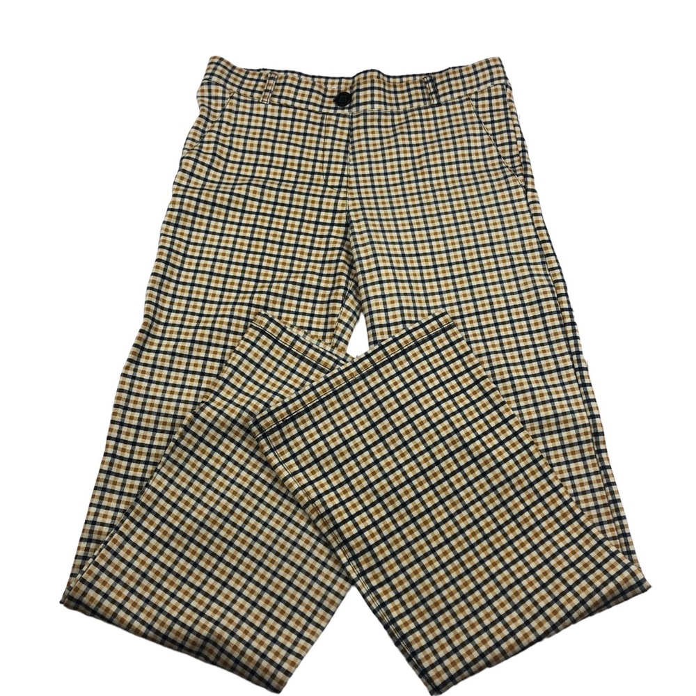 Betabrand Yoga Work Dress Pants Plaid Straight Leg Size Medium